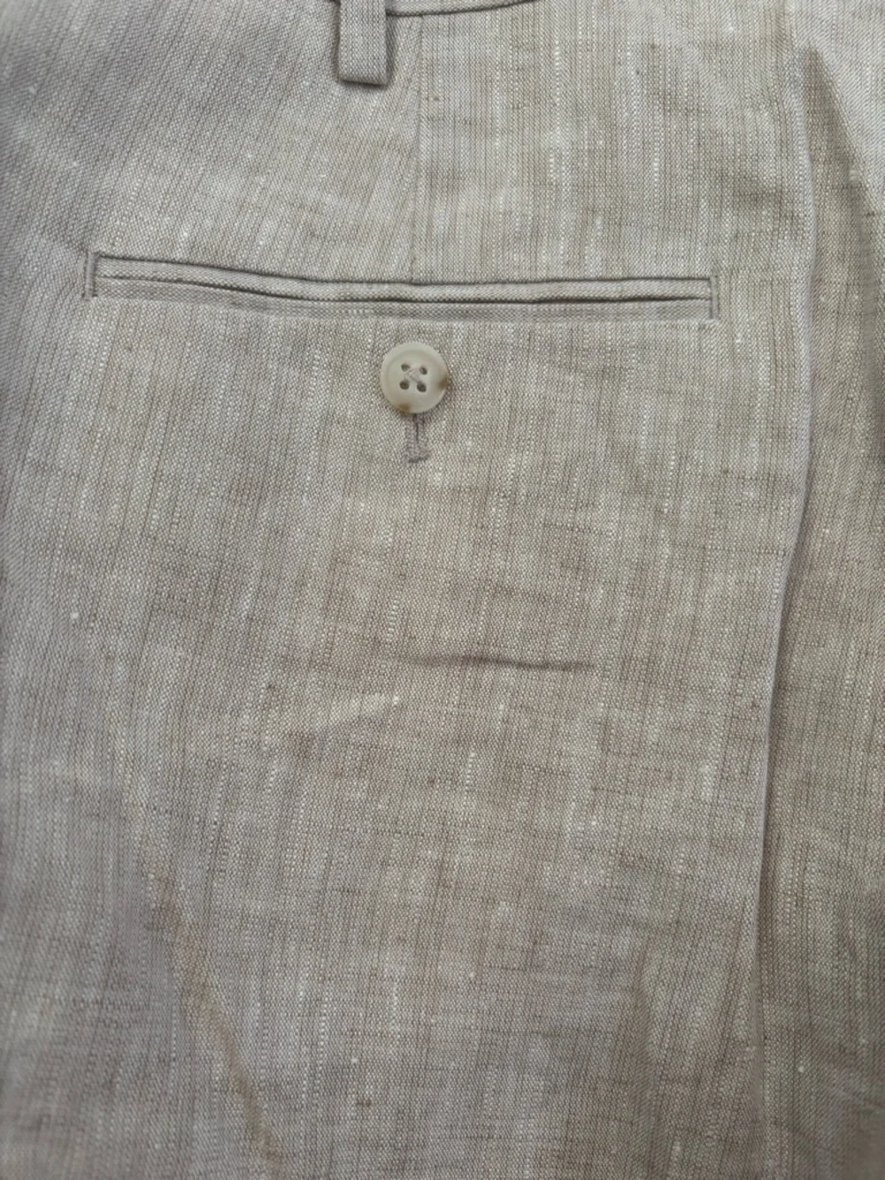 Men's Light Beige Linen Dress Pants - Classic Tailored Fit